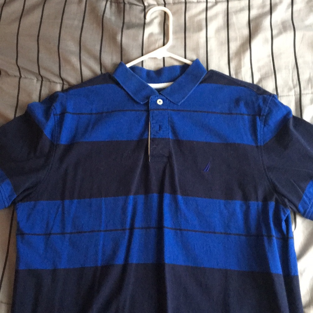 Nautical blue men’s polo